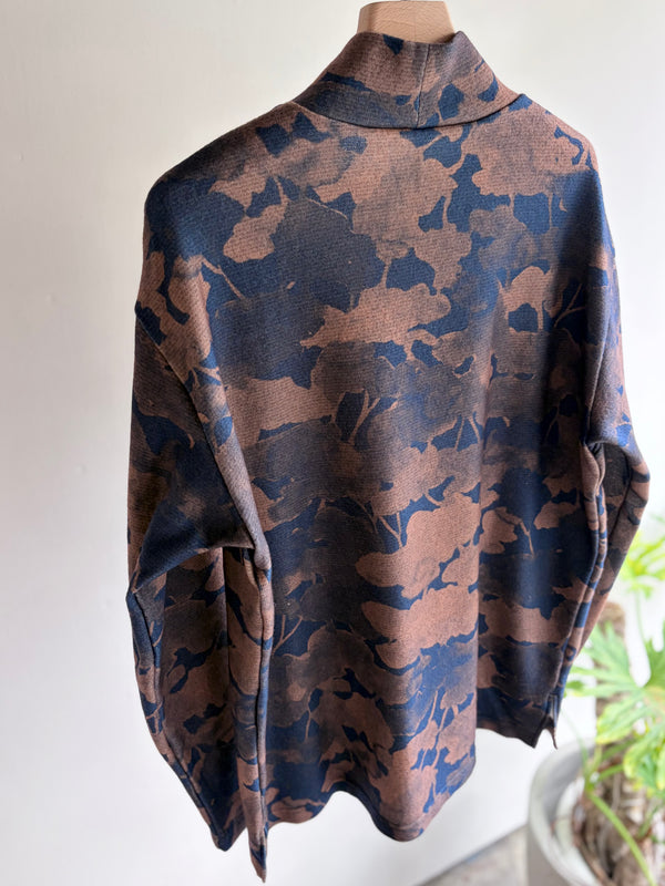 【m's braque】HIGH NECK LONG SLEEVE PULLOVER / Sumi Floral Camo