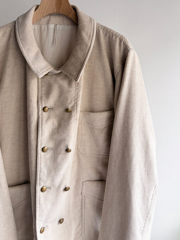 【m's braque】DOUBLE BREASTED COVERALL / Ivory