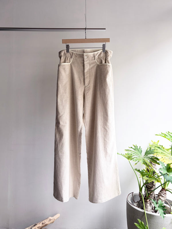 【m's braque】GATHERD WAIST WIDE PANTS / Ivory