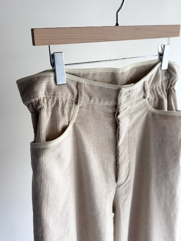 【m's braque】GATHERD WAIST WIDE PANTS / Ivory
