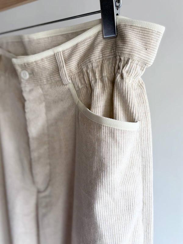 【m's braque】GATHERD WAIST WIDE PANTS / Ivory