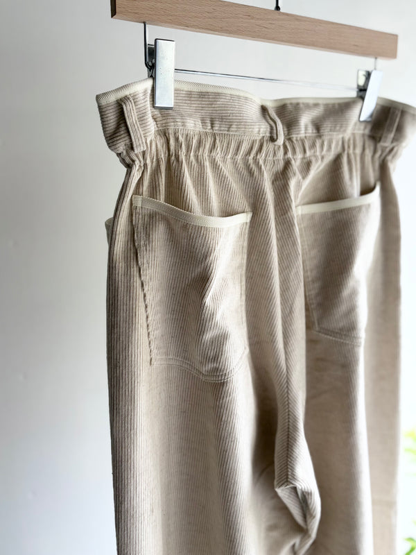 【m's braque】GATHERD WAIST WIDE PANTS / Ivory