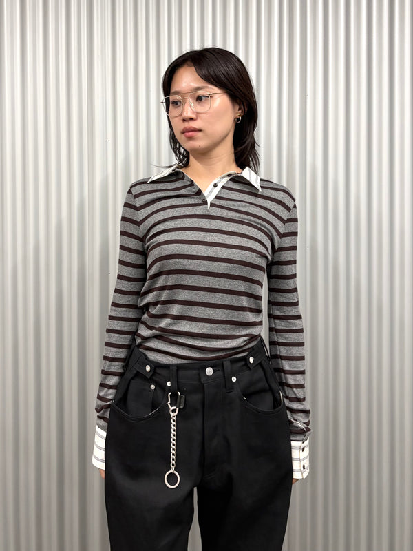 【hobo】CARABINER CHAIN KEY RING - with HORSE LETHER - / Black