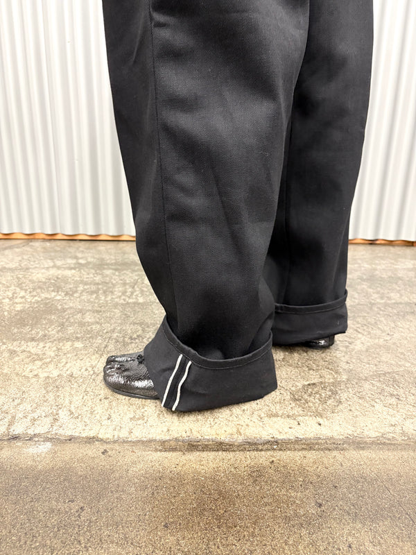 【ES : S】SUPER WIDE CINCH BACK JEANS / Black Rigid