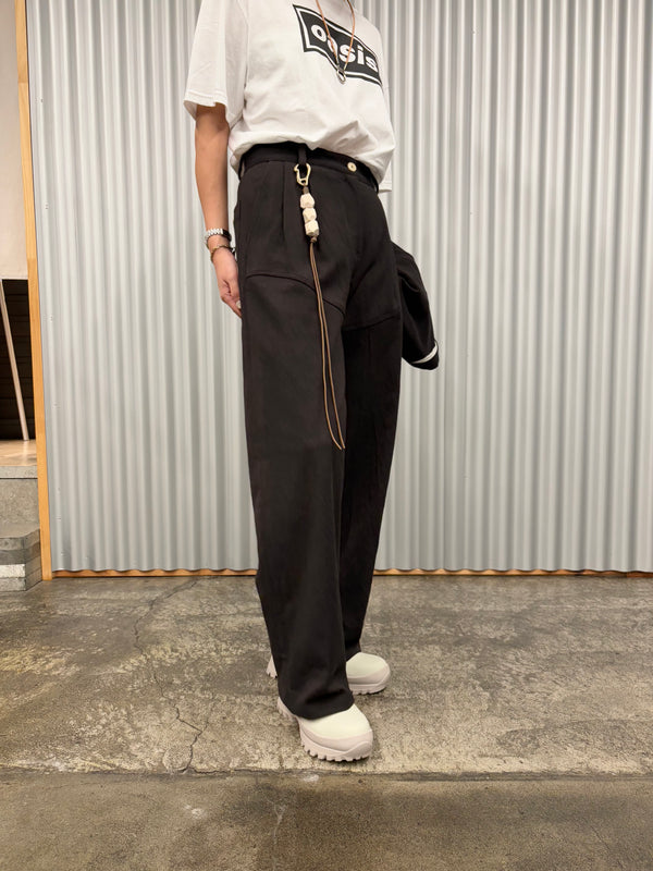 【hobo】GEOMETRIC WOOD BEADS KEY RING - with BRASS - / Brown
