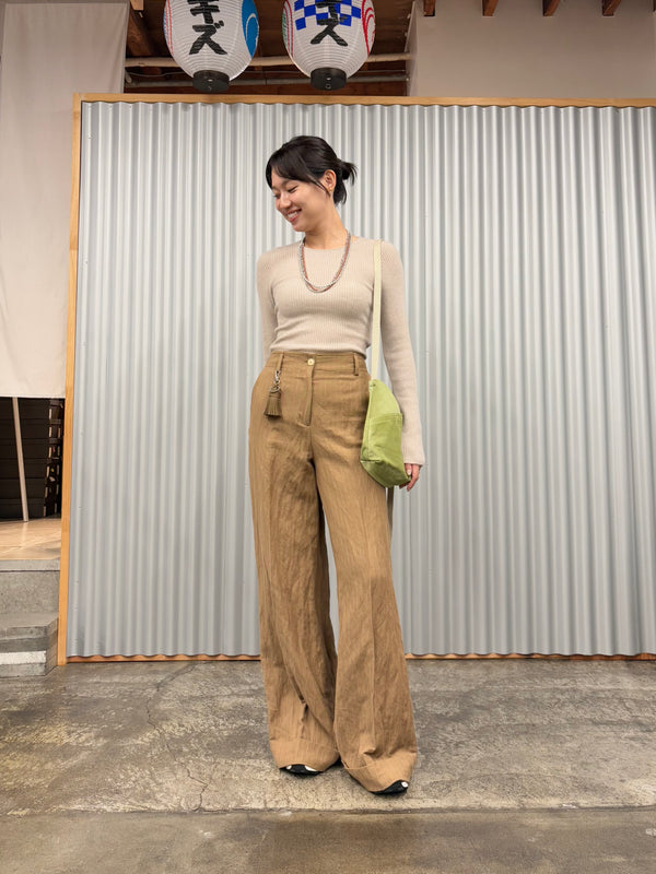【hobo】TASSEL KEY RING  - COW LEATHER - / Khaki