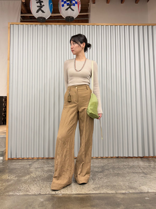 【 BALIA / バーリア 】STRIPE FLARE PANT / Brown Stripe