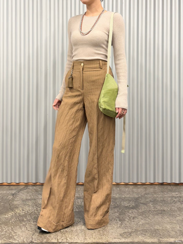 【hobo】TASSEL KEY RING  - COW LEATHER - / Khaki