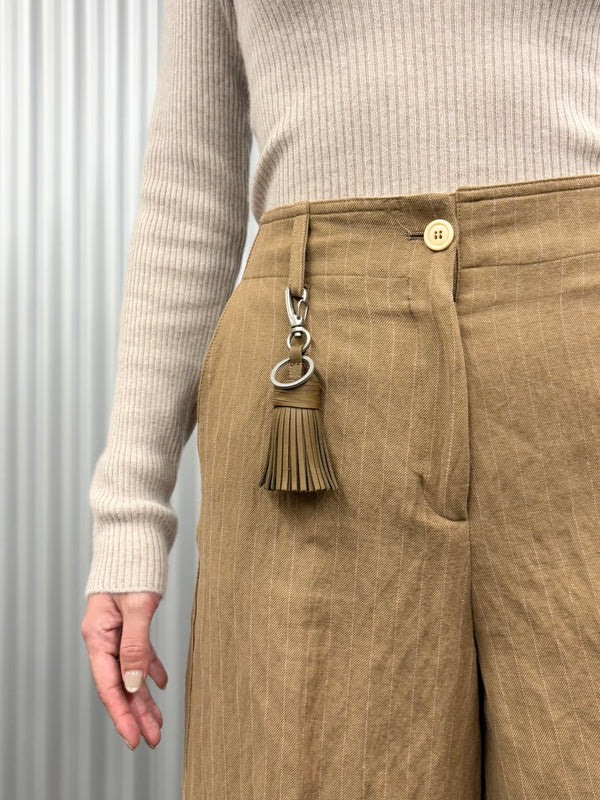 【hobo】TASSEL KEY RING  - COW LEATHER - / Khaki