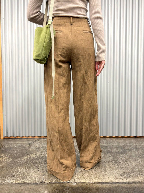 【 BALIA / バーリア 】STRIPE FLARE PANT / Brown Stripe