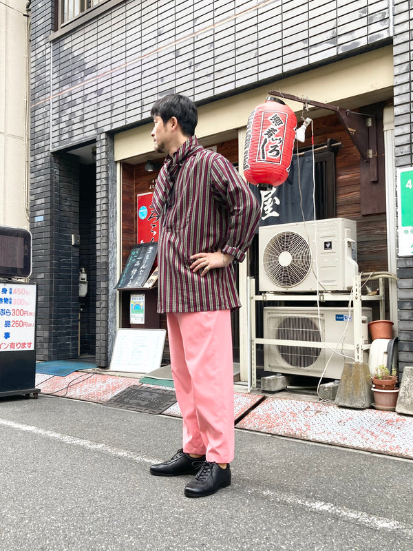 【frank leder / フランクリーダー】BAVARIAN MULTI STRIPED COTTON ALPINE DAIRYMAN SHIRT WITH SCARF / Red Stripe