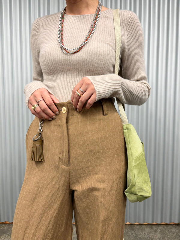 【 PICEA / ピセア 】RIB LONG SLEEVE TEE / Beige