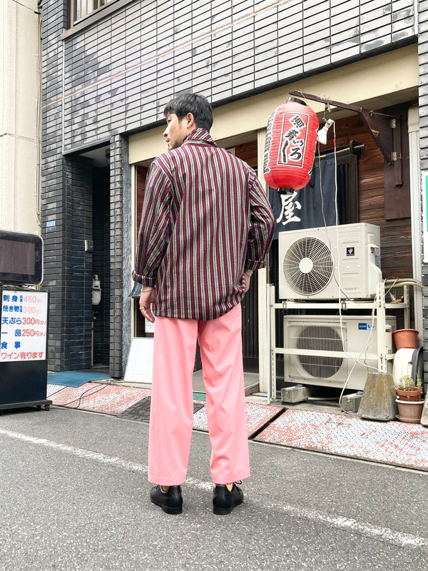 【frank leder / フランクリーダー】BAVARIAN MULTI STRIPED COTTON ALPINE DAIRYMAN SHIRT WITH SCARF / Red Stripe