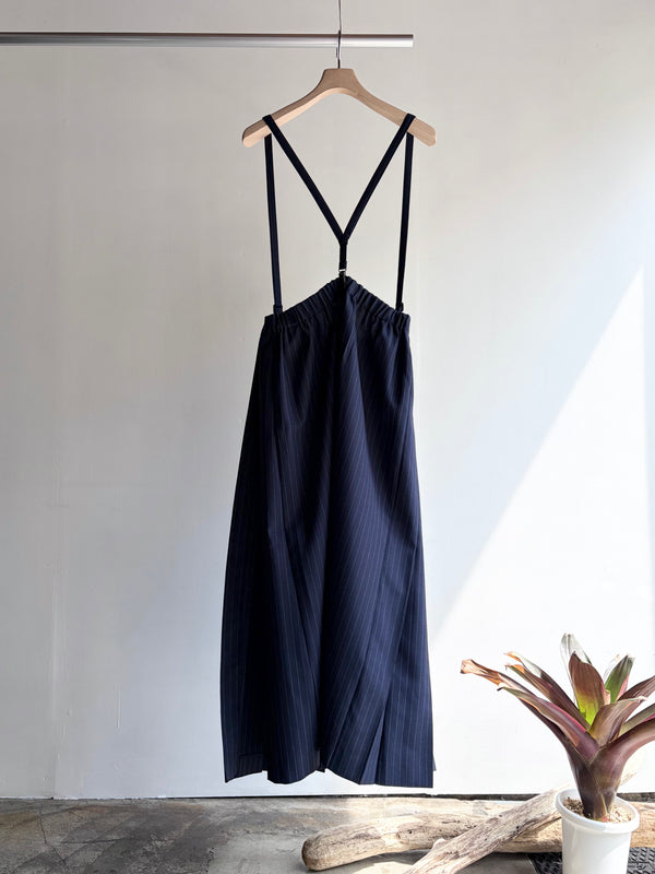 【 RhodolirioN 】SUSPENDER KILT - GABARDINE - / Navy Stripe