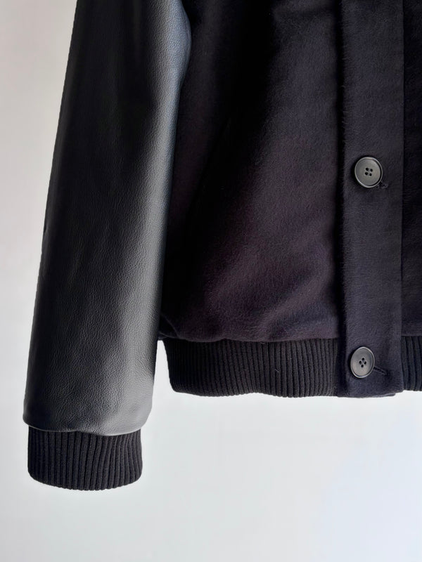 【frank leder / フランクリーダー】DEUTSCHLEDER BOMBER JACKET - WITH LEATHER -  / Black