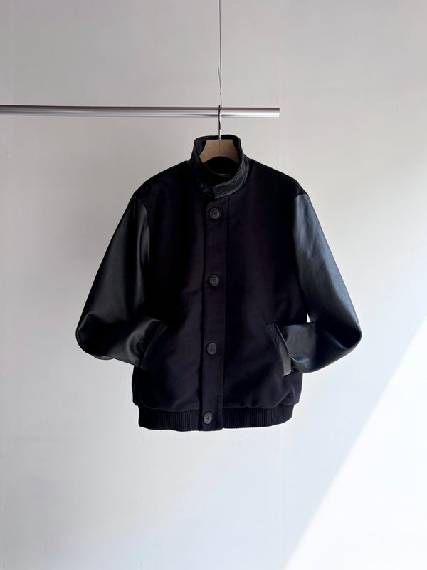 【frank leder / フランクリーダー】DEUTSCHLEDER BOMBER JACKET - WITH LEATHER -  / Black