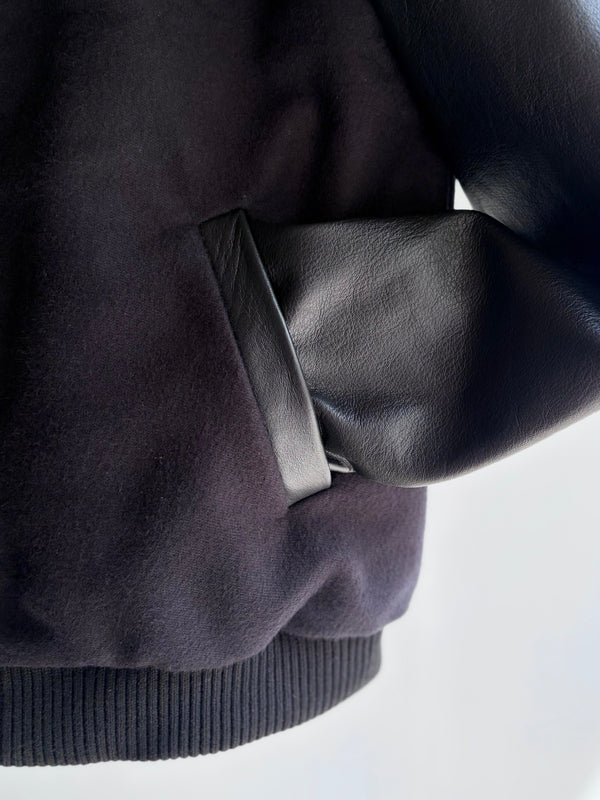 【frank leder / フランクリーダー】DEUTSCHLEDER BOMBER JACKET - WITH LEATHER -  / Black