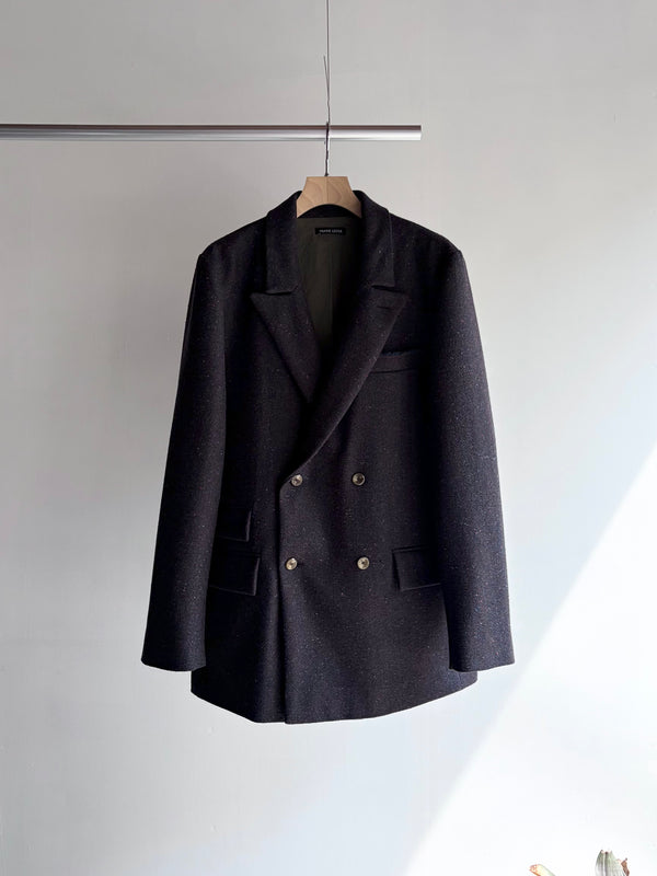 【frank leder / フランクリーダー】DOUBLE BREASTED BLAZER - DARK BROWN WOOL -  / Dark Brown