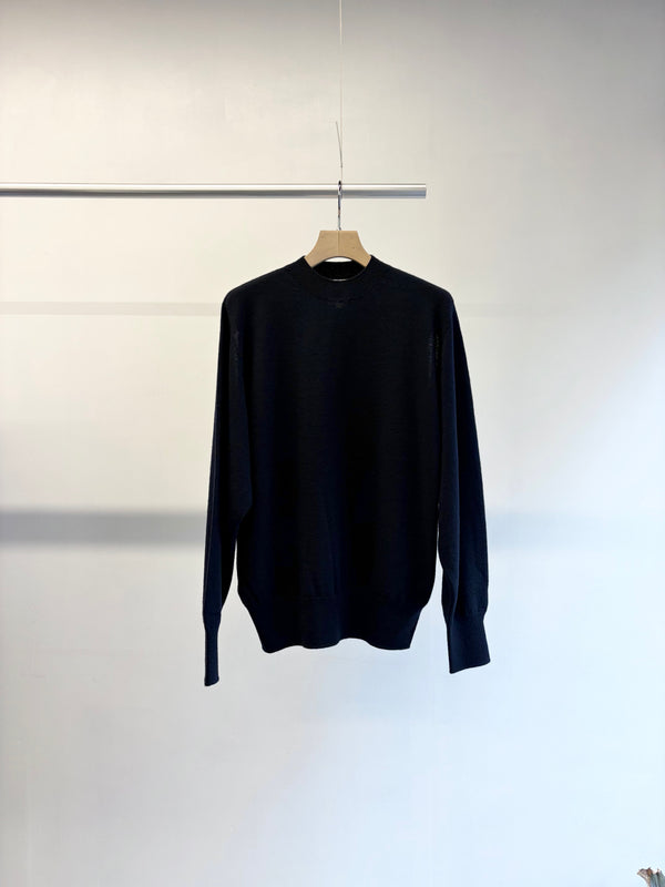 【 RhodolirioN 】CONVERTIBLE KNIT SWEATER - BOILED KNIT - / Dk.Navy