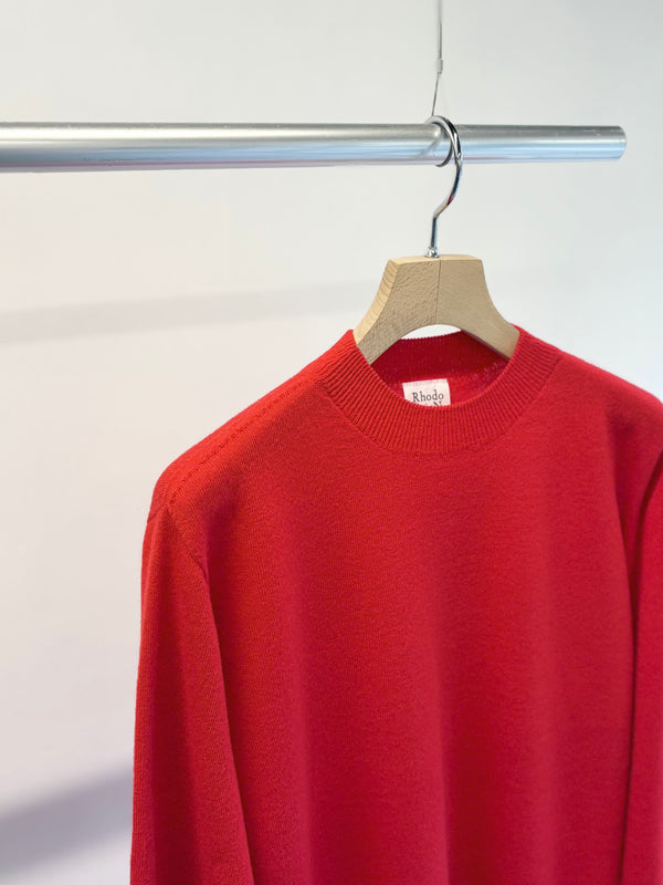 【 RhodolirioN 】CONVERTIBLE KNIT SWEATER - BOILED KNIT - / Red