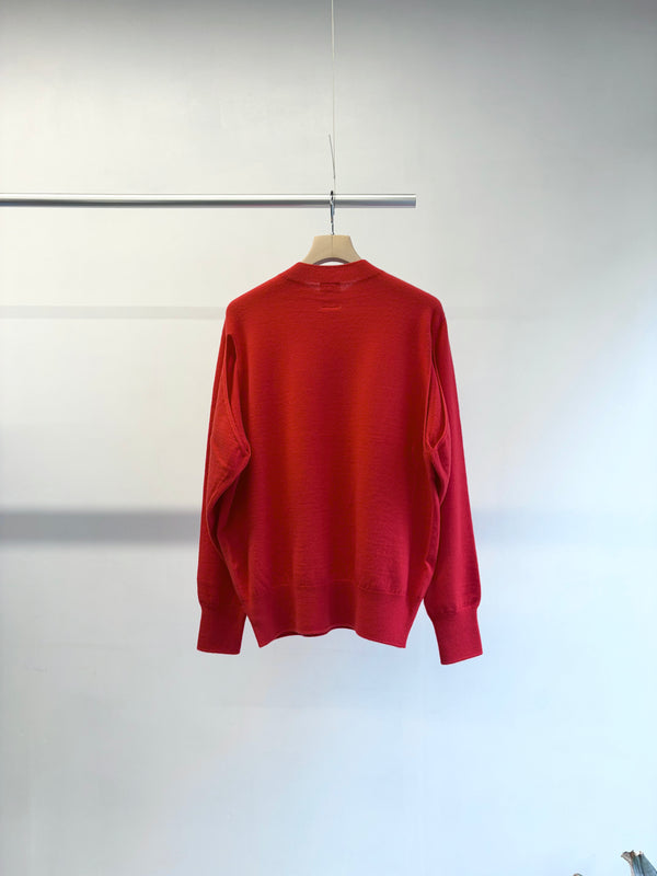【 RhodolirioN 】CONVERTIBLE KNIT SWEATER - BOILED KNIT - / Red