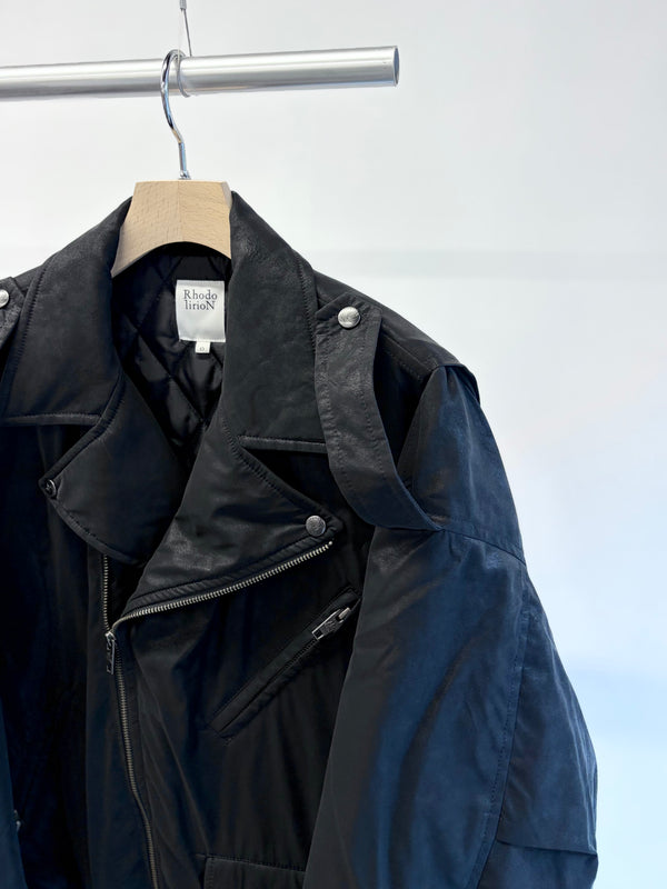 【 RhodolirioN 】PADDED DOUBLE RIDERS JACKET / Black