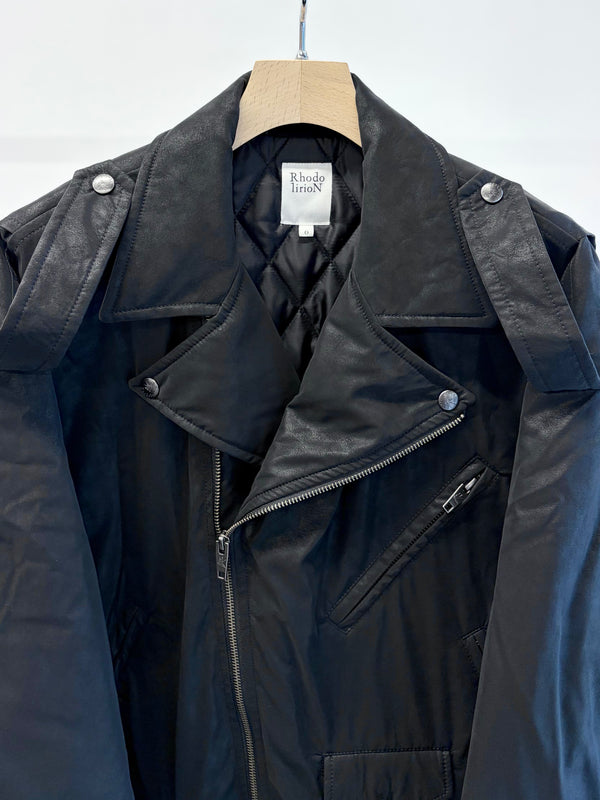 【 RhodolirioN 】PADDED DOUBLE RIDERS JACKET / Black