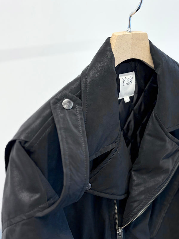 【 RhodolirioN 】PADDED DOUBLE RIDERS JACKET / Black
