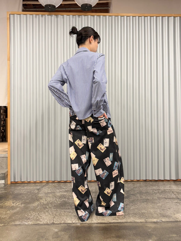 【 BALIA / バーリア 】PRINTED FLARE PANT / Black