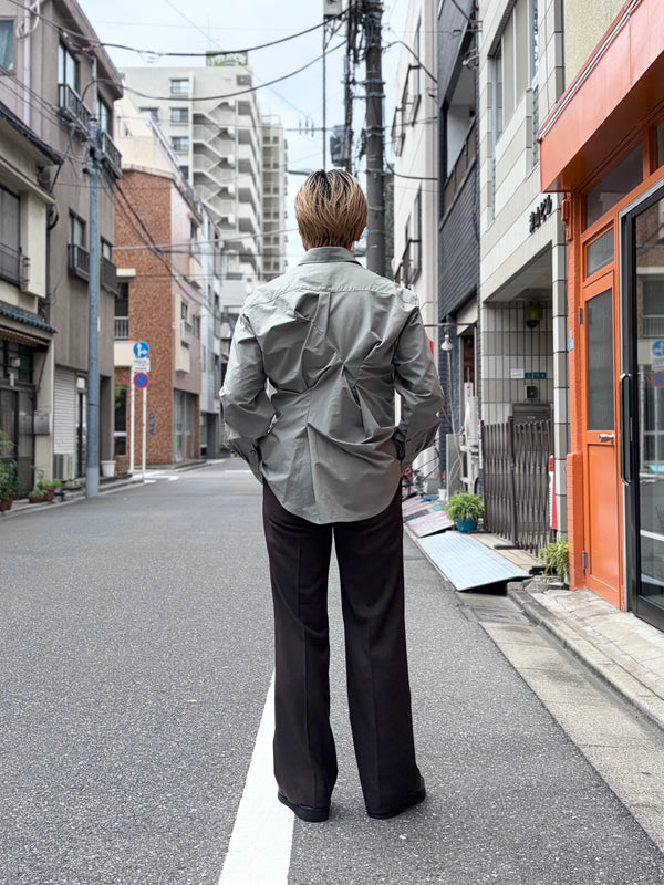 【 HOMMENA 】CRUMPED SHIRT / Green