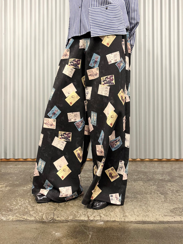 【 BALIA / バーリア 】PRINTED FLARE PANT / Black
