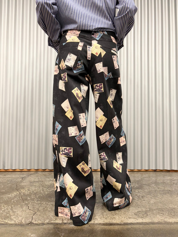 【 BALIA / バーリア 】PRINTED FLARE PANT / Black