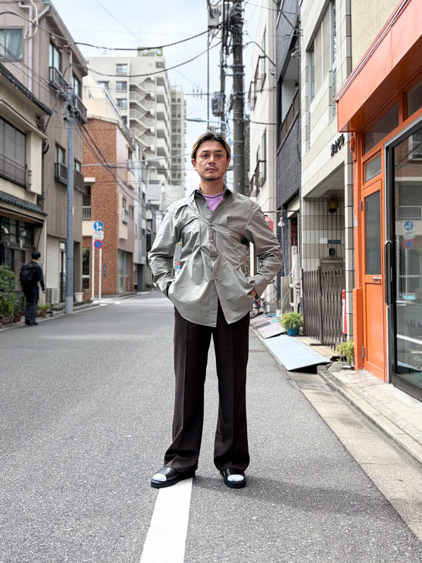 【 HOMMENA 】CRUMPED SHIRT / Green