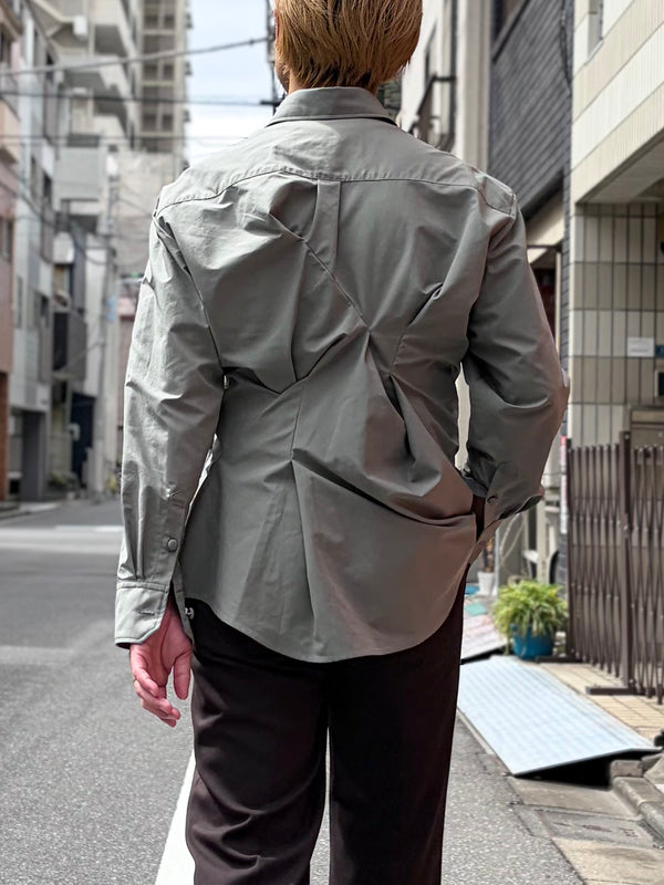 【 HOMMENA 】CRUMPED SHIRT / Green