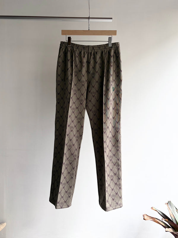 【 South2 West8 】TRAINER PANT - POLY JACQUARD - SKULL & TARGET / Khaki