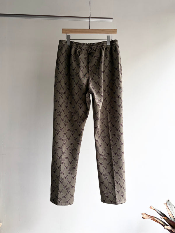 【 South2 West8 】TRAINER PANT - POLY JACQUARD - SKULL & TARGET / Khaki
