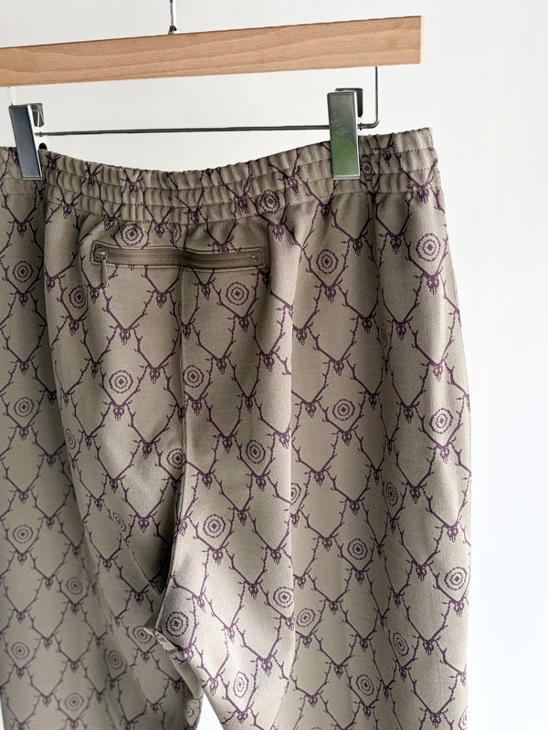 【 South2 West8 】TRAINER PANT - POLY JACQUARD - SKULL & TARGET / Khaki