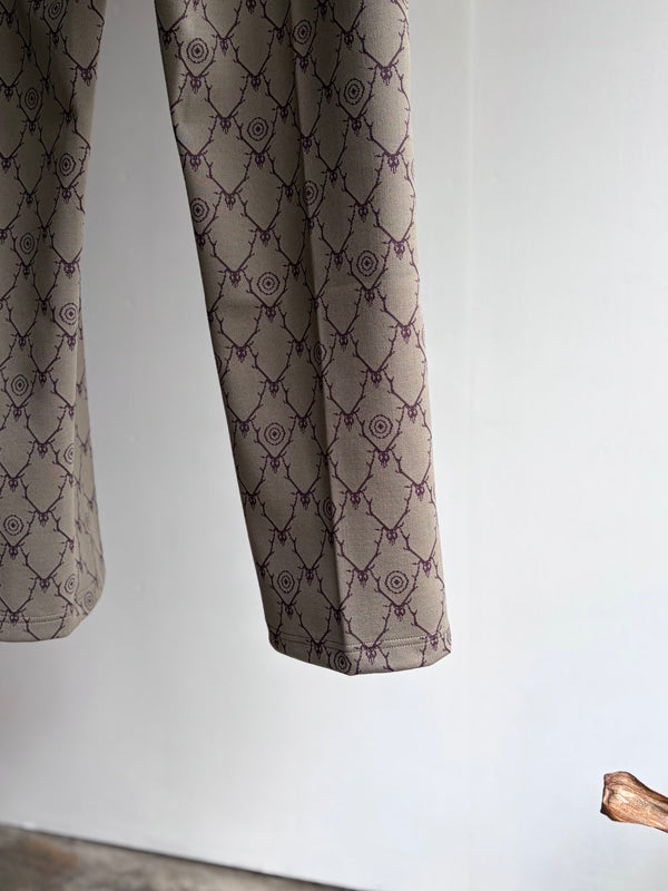 【 South2 West8 】TRAINER PANT - POLY JACQUARD - SKULL & TARGET / Khaki