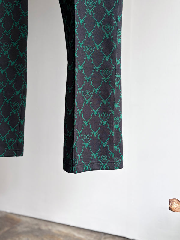 【 South2 West8 】TRAINER PANT - POLY JACQUARD - SKULL & TARGET / Black