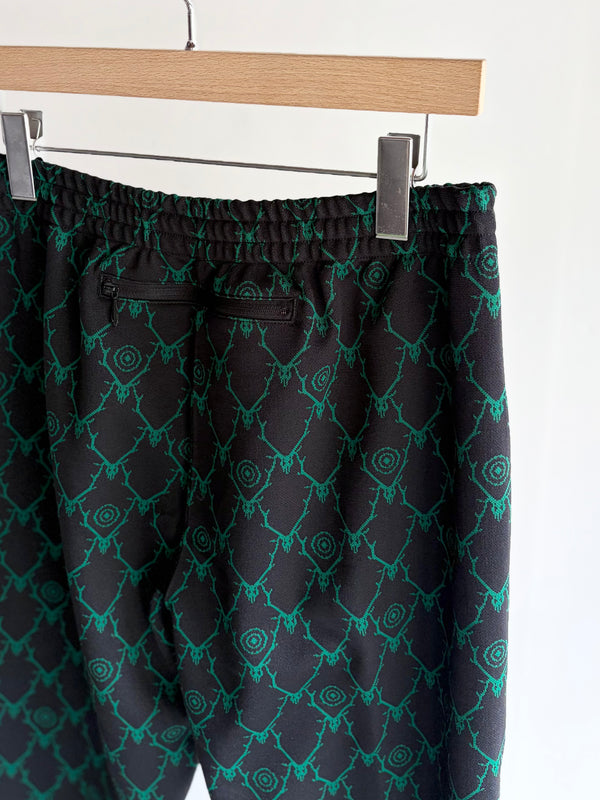 【 South2 West8 】TRAINER PANT - POLY JACQUARD - SKULL & TARGET / Black