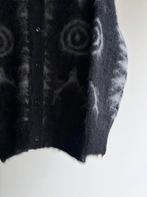 【 South2 West8 】V-NECK CARDIGAN SWEATER - SKULL&TARGET - / Black