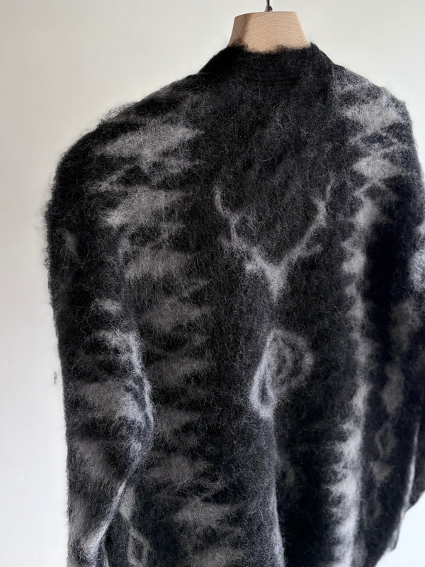【 South2 West8 】V-NECK CARDIGAN SWEATER - SKULL&TARGET - / Black