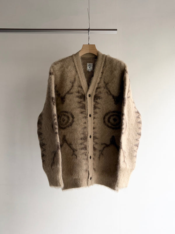 【 South2 West8 】V-NECK CARDIGAN SWEATER - SKULL&TARGET - / Beige