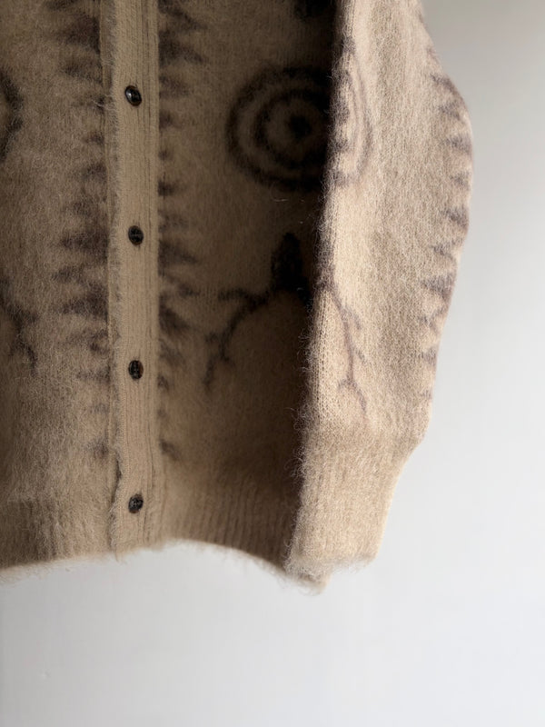 【 South2 West8 】V-NECK CARDIGAN SWEATER - SKULL&TARGET - / Beige