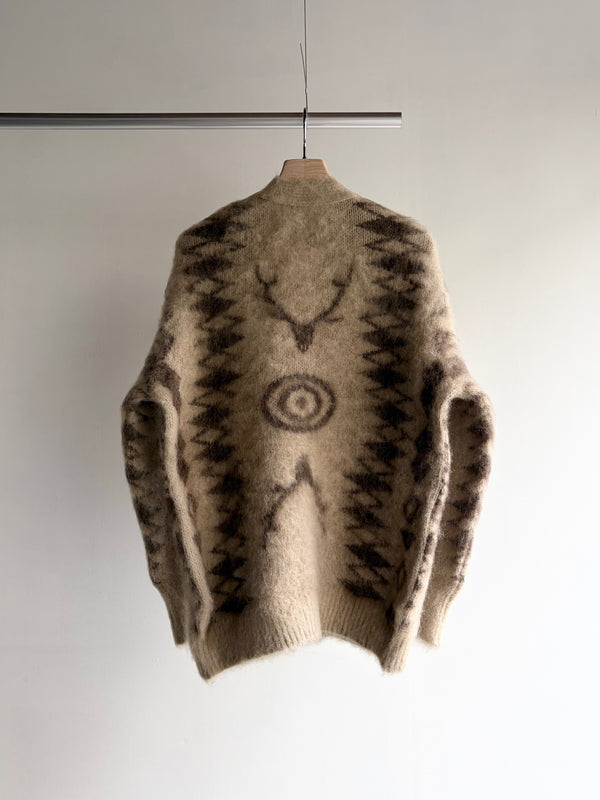 【 South2 West8 】V-NECK CARDIGAN SWEATER - SKULL&TARGET - / Beige