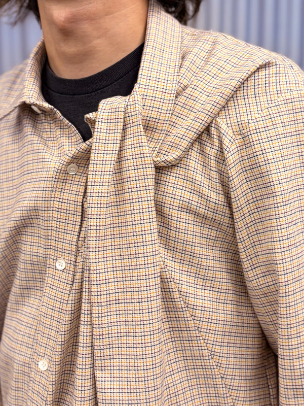 【 HOMMENA 】UNDONE SHIRT / White Check