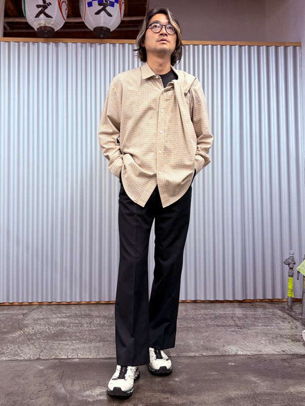 【 HOMMENA 】UNDONE SHIRT / White Check