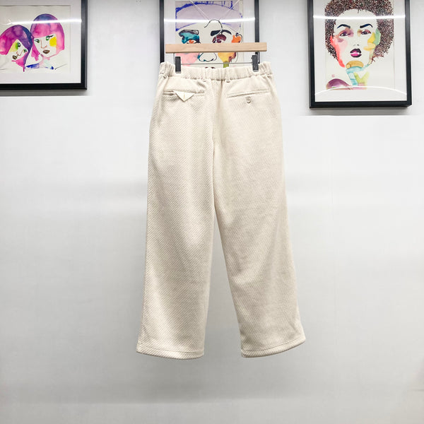 【CURLY】MOLLE YARN TWILL KNIT WIDE PANTS / Ivory
