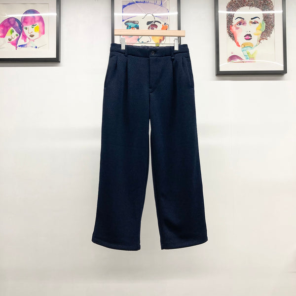 【CURLY】MOLLE YARN TWILL KNIT WIDE PANTS / Navy