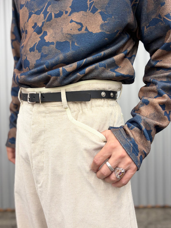 【hobo】STUDDED BELT - COW LEATHER - / Black